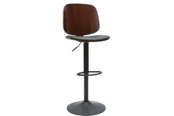 Miliboo Design-Barhocker höhenverstellbar schwarz und dunkles Holz BECK* Barhocker