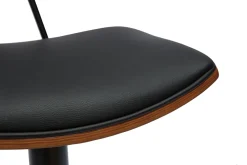 Miliboo Design-Barhocker höhenverstellbar in Schwarz mit dunklem Holz (2er-Set) VASCO* Barhocker