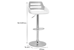 Miliboo Design-Barhocker höhenverstellbar weiß und helles Holz PERNIK* Barhocker