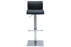 Miliboo Design-Barhocker höhenverstellbar schwarz gebürsteter Edelstahl SHEINA* Barhocker