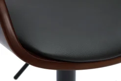 Miliboo Design-Barhocker höhenverstellbar schwarz und dunkles Holz EUSTACHE* Barhocker