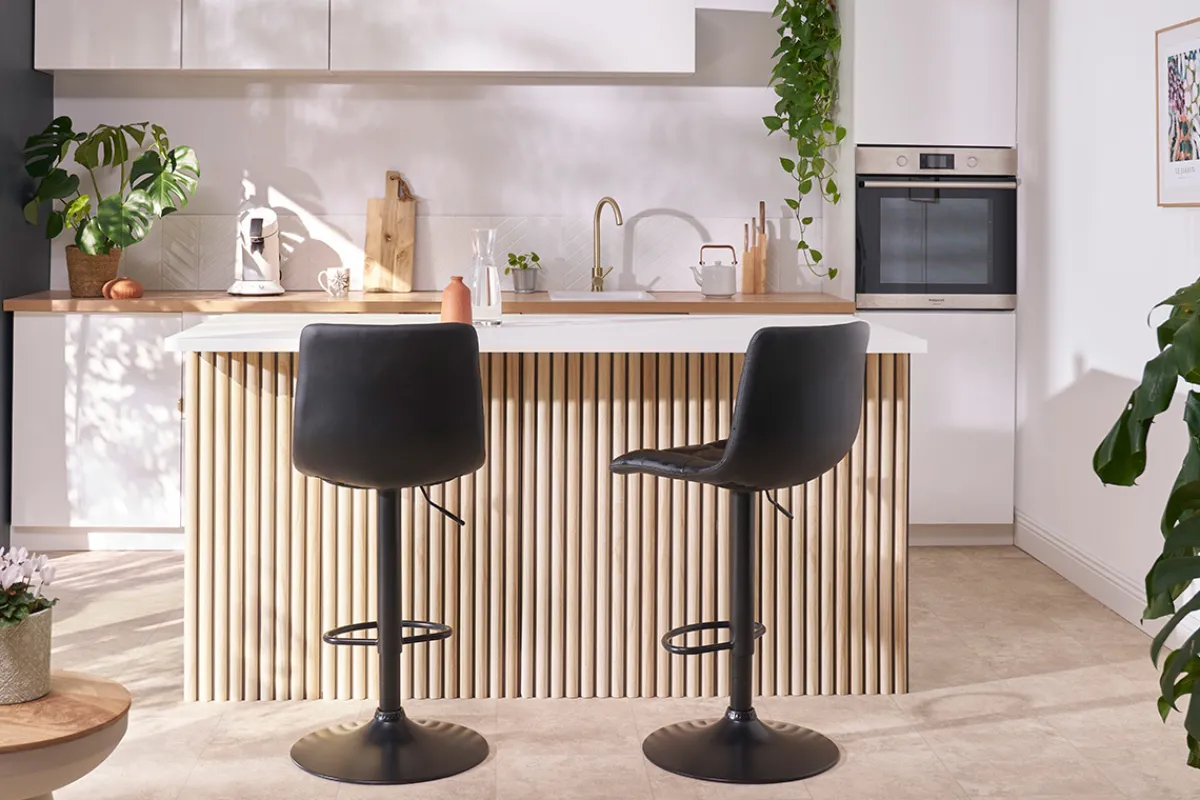Miliboo Design-Barhocker höhenverstellbar schwarz (2er-Set) MAXWELL* Barhocker