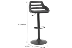 Miliboo Design-Barhocker höhenverstellbar schwarz und Walnuss PERNIK* Barhocker
