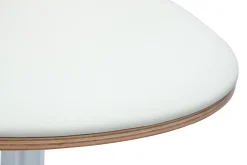 Miliboo Design-Barhocker höhenverstellbar weiß und helles Holz BECK* Barhocker