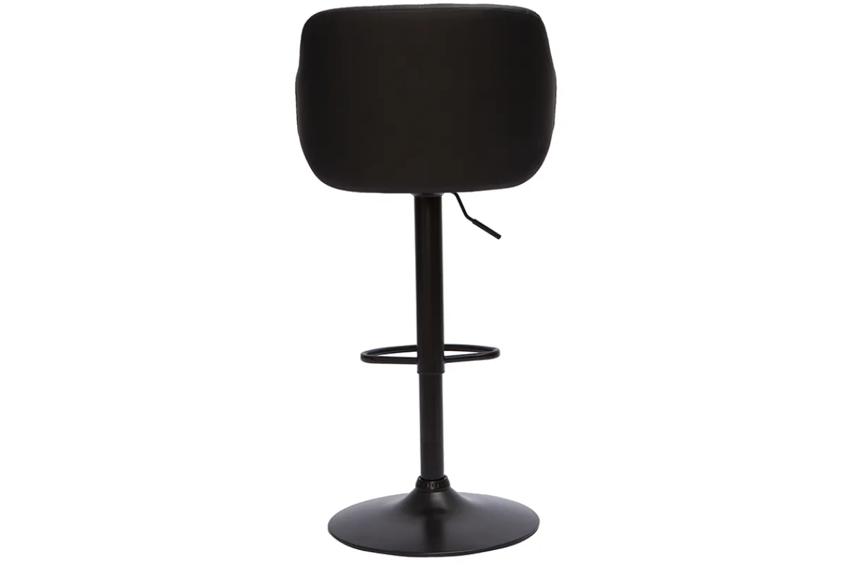 Miliboo Design-Barhocker höhenverstellbar schwarz und dunkles Holz LUCIEN* Barhocker