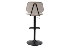 Miliboo Design-Barhocker höhenverstellbar Stoff mit Samteffekt in Beige und schwarzes Metall (2er-Set) BARNET* Barhocker