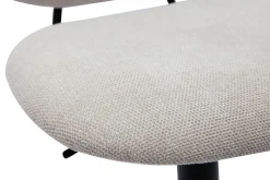 Miliboo Design-Barhocker höhenverstellbar Stoff mit Samteffekt in Beige und schwarzes Metall (2er-Set) BARNET* Barhocker