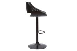 Miliboo Design-Barhocker höhenverstellbar Holz und schwarzes Metall CLASH* Barhocker