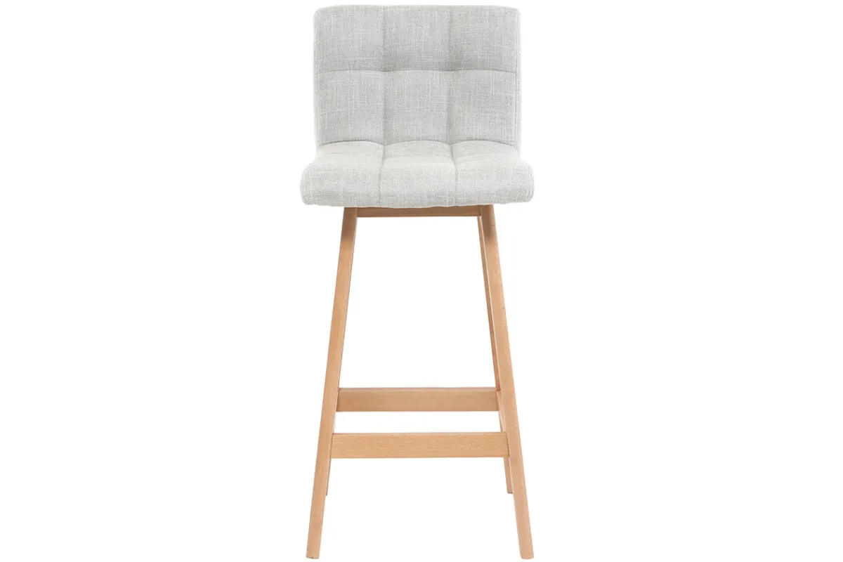 Miliboo Design-Barhocker Holz und Perlgrau 65 cm 2 Stck. KLARIS* Barhocker