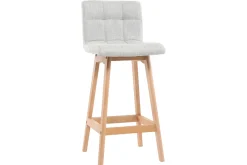 Miliboo Design-Barhocker Holz und Perlgrau 65 cm 2 Stck. KLARIS* Barhocker