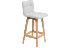 Miliboo Design-Barhocker Holz und Perlgrau 65 cm 2 Stck. KLARIS* Barhocker