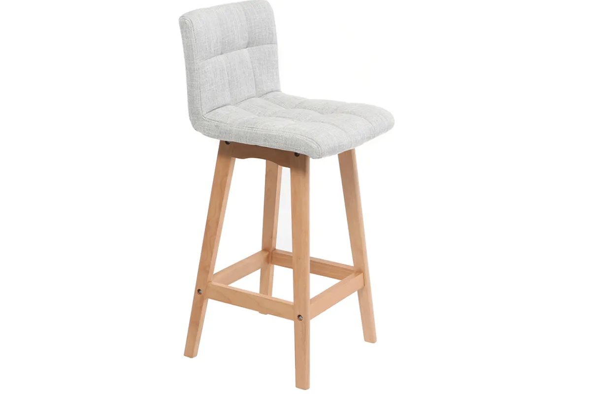 Miliboo Design-Barhocker Holz und Perlgrau 65 cm 2 Stck. KLARIS* Barhocker