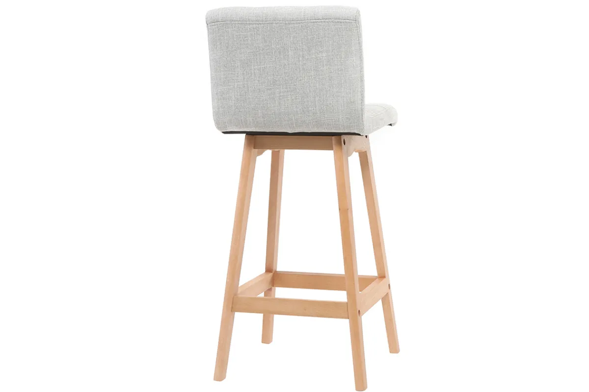 Miliboo Design-Barhocker Holz und Perlgrau 65 cm 2 Stck. KLARIS* Barhocker
