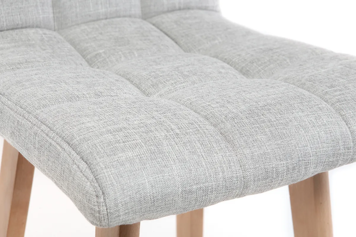 Miliboo Design-Barhocker Holz und Perlgrau 65 cm 2 Stck. KLARIS* Barhocker