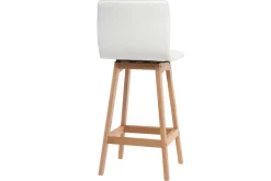 Miliboo Design-Barhocker Holz und PU Weiß 65 cm 2 Stck. EMMA* Barhocker