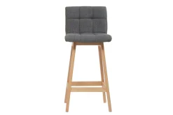 Miliboo Design-Barhocker Holz und Dunkelgrau 65 cm 2 Stck. KLARIS* Barhocker