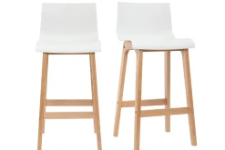 Miliboo Design-Barhocker Holz und Weiß 65 cm 2 Stck. NEW SURF* Barhocker