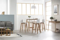 Miliboo Design-Barhocker Holz und Weiß 65 cm 2 Stck. NEW SURF* Barhocker