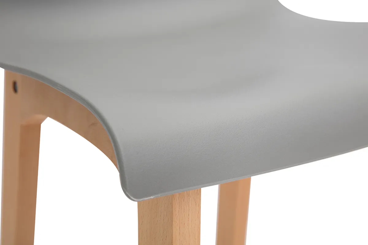 Miliboo Design-Barhocker Holz und Hellgrau 65 cm 2 Stck. NEW SURF* Barhocker