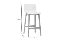 Miliboo Design-Barhocker Holz und Hellgrau 65 cm 2 Stck. NEW SURF* Barhocker