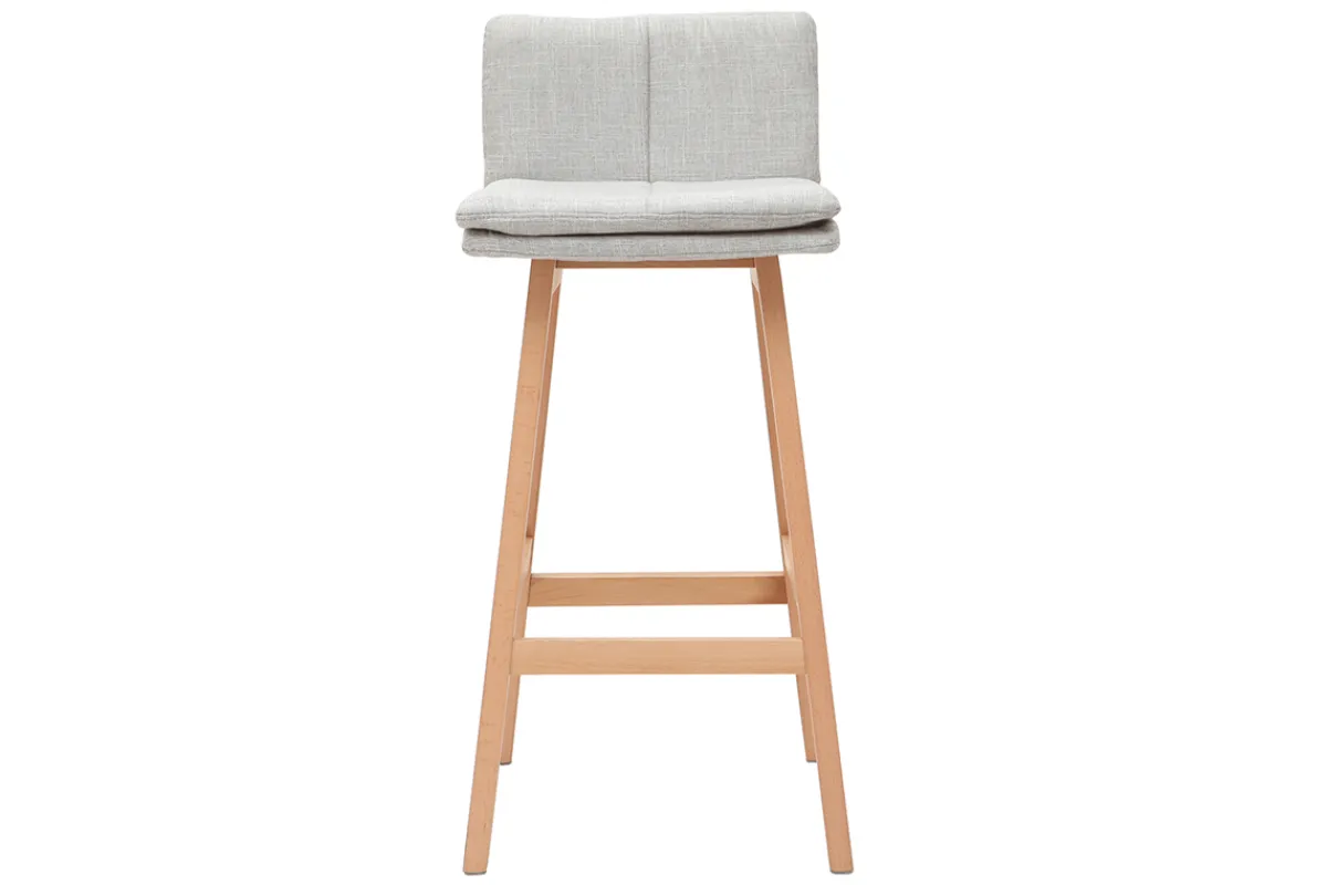 Miliboo Design-Barhocker Holz und Perlgrau 65 cm 2 Stck. JOAN* Barhocker