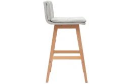 Miliboo Design-Barhocker Holz und Perlgrau 65 cm 2 Stck. JOAN* Barhocker