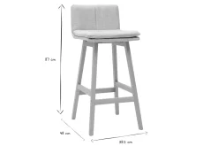 Miliboo Design-Barhocker Holz und Perlgrau 65 cm 2 Stck. JOAN* Barhocker