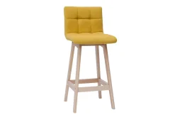 Miliboo Design-Barhocker Holz und senfgelb 65 cm 2 Stck. KLARIS* Barhocker