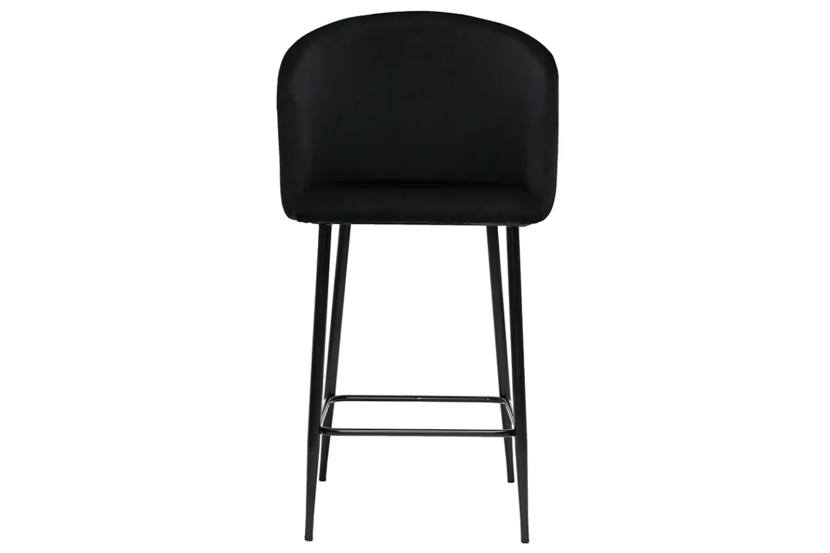Miliboo Design-Barhocker in schwarzem Samt VANITY* Barhocker
