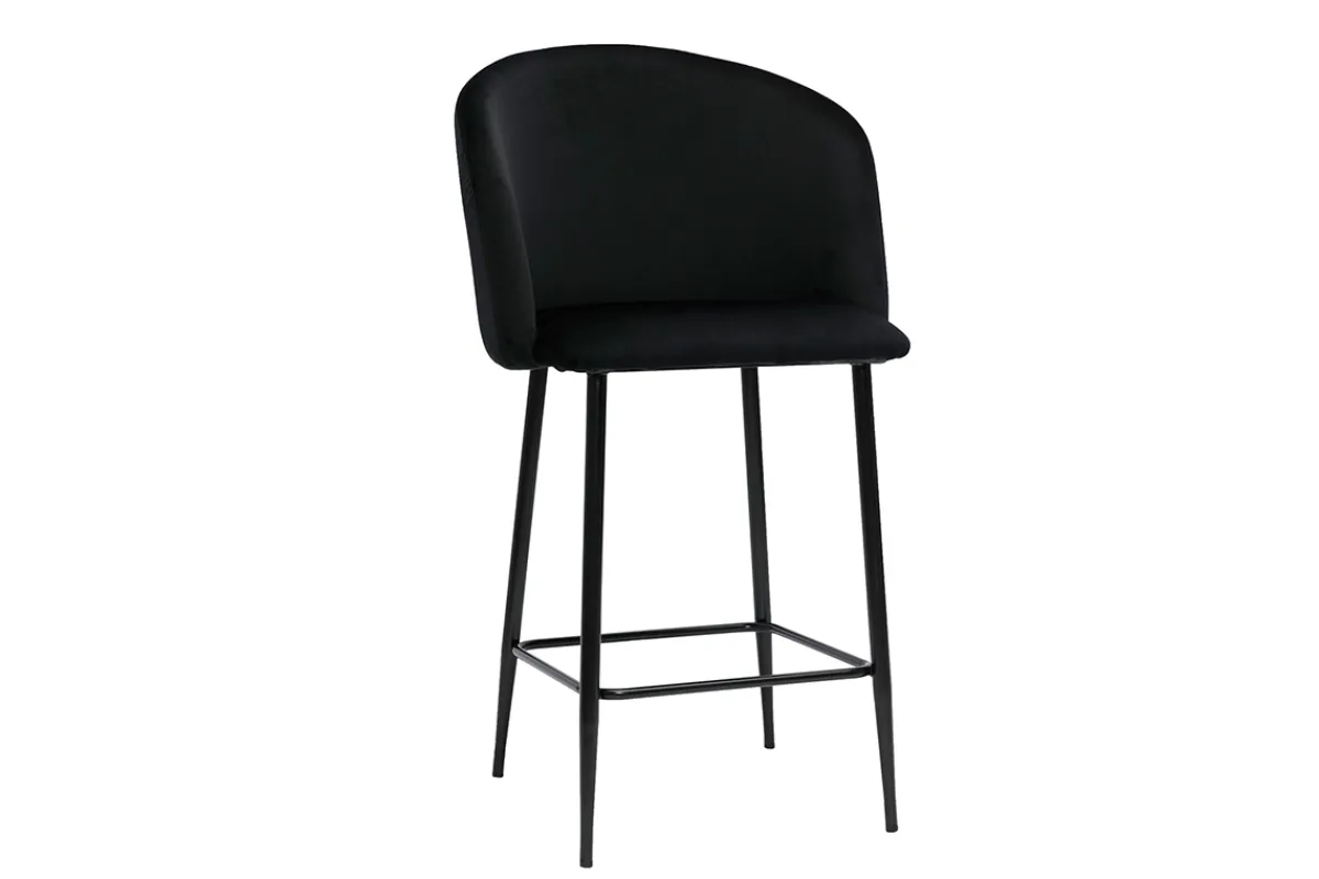 Miliboo Design-Barhocker in schwarzem Samt VANITY* Barhocker