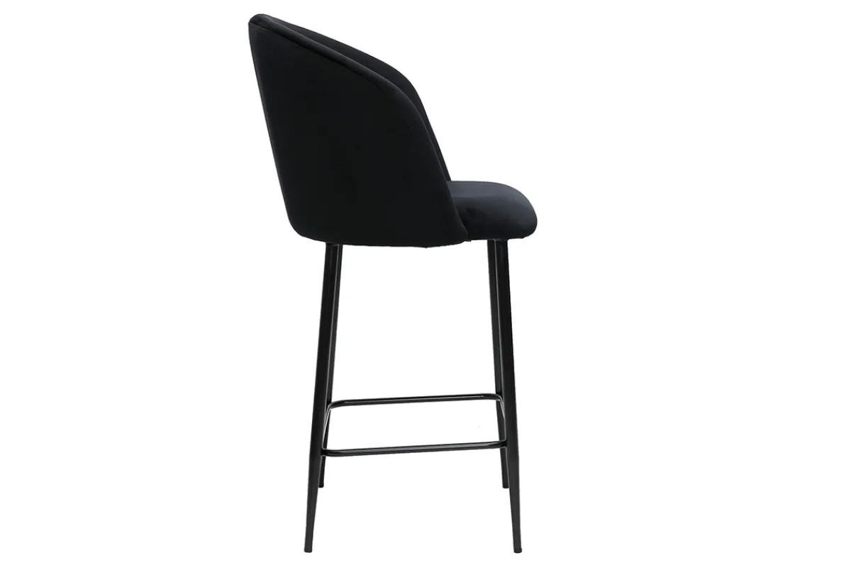 Miliboo Design-Barhocker in schwarzem Samt VANITY* Barhocker