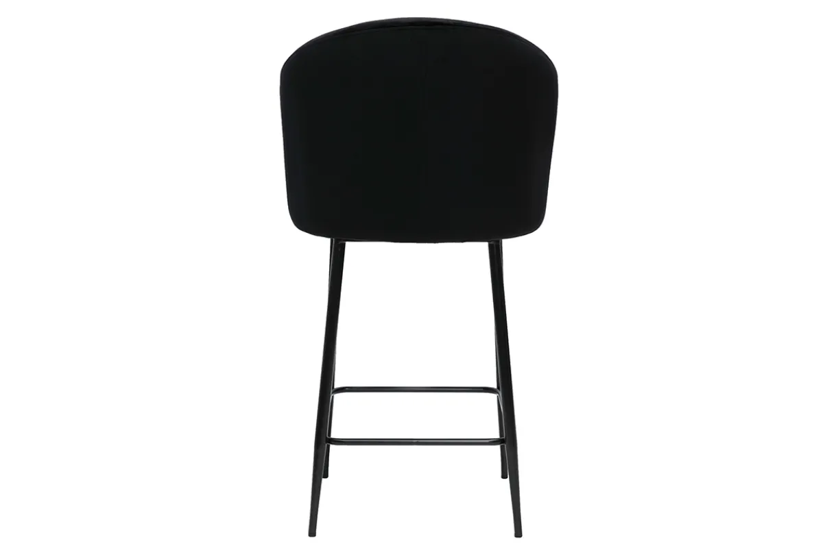 Miliboo Design-Barhocker in schwarzem Samt VANITY* Barhocker