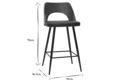 Miliboo Design-Barhocker in Schwarz und Walnuss H66,5 cm (2er Set) FALCOM* Barhocker