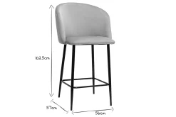 Miliboo Design-Barhocker in taupefarbenem Samt VANITY* Barhocker