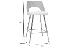 Miliboo Design-Barhocker in Weiß und Holz H66,5 cm (2er Set) FALCOM* Barhocker