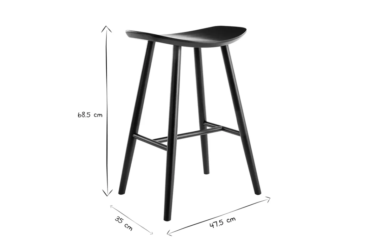 Miliboo Design-Barhocker leichtes Holz 65 cm DEMORY* Barhocker