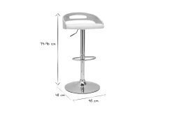 Miliboo Design-Barhocker MANO höhenverstellbar weiß und helles Holz* Barhocker