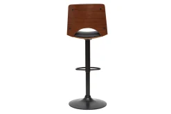 Miliboo Design-Barhocker PANACH höhenverstellbar schwarz und dunkles Holz* Barhocker