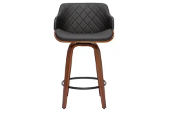 Miliboo Design-Barhocker PANACH schwarz und dunkles Holz 65 cm LUCIEN* Barhocker