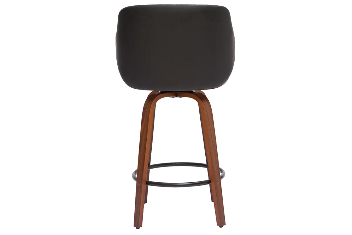 Miliboo Design-Barhocker PANACH schwarz und dunkles Holz 65 cm LUCIEN* Barhocker
