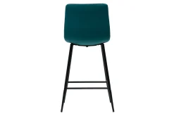 Miliboo Design-Barhocker petrolblauer Samt H65 cm (2er-Set) MAXWELL* Barhocker