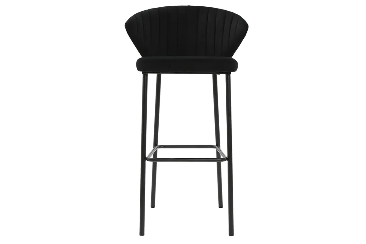 Miliboo Design-Barhocker Samt Schwarz DALLY 78 cm* Barhocker