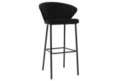 Miliboo Design-Barhocker Samt Schwarz DALLY 78 cm* Barhocker