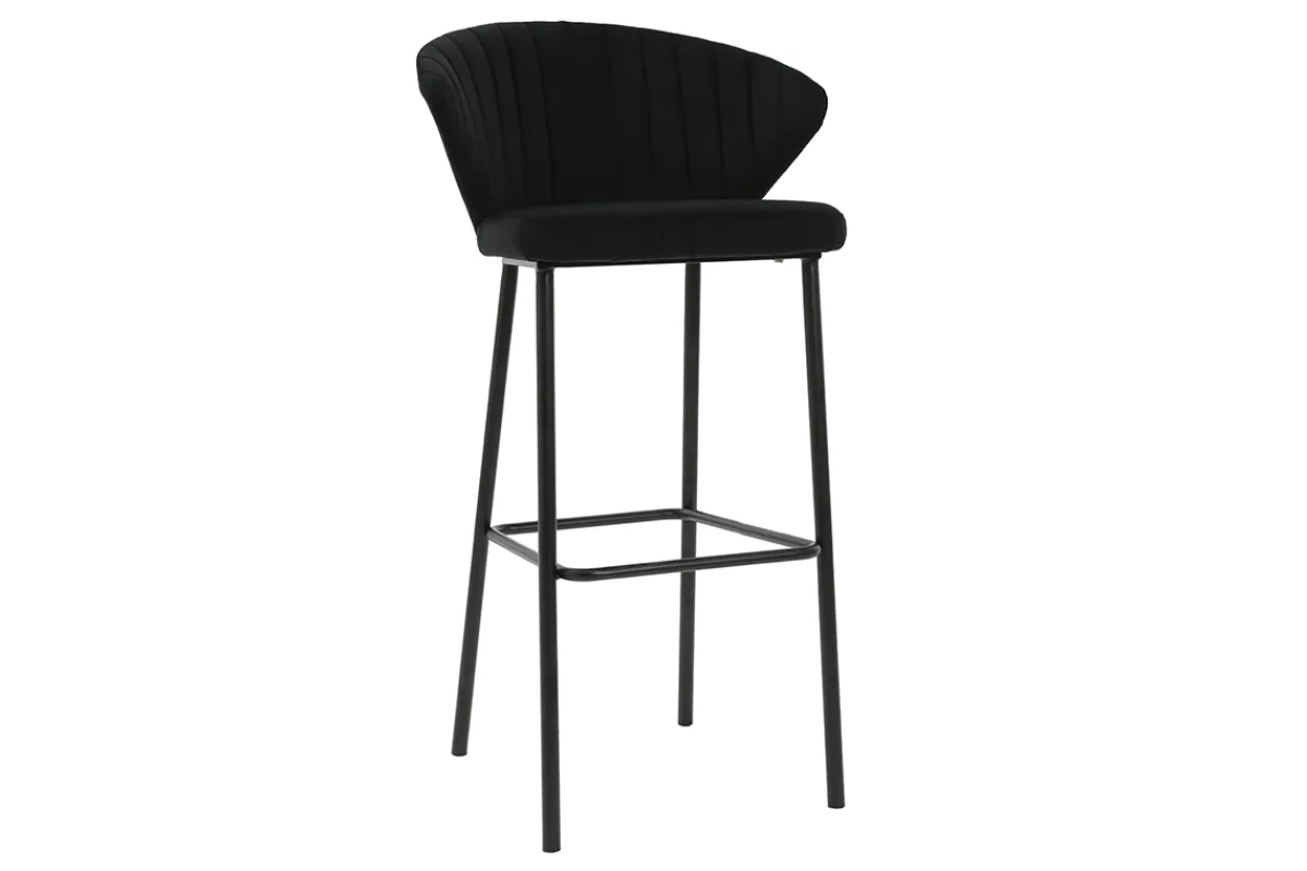 Miliboo Design-Barhocker Samt Schwarz DALLY 78 cm* Barhocker