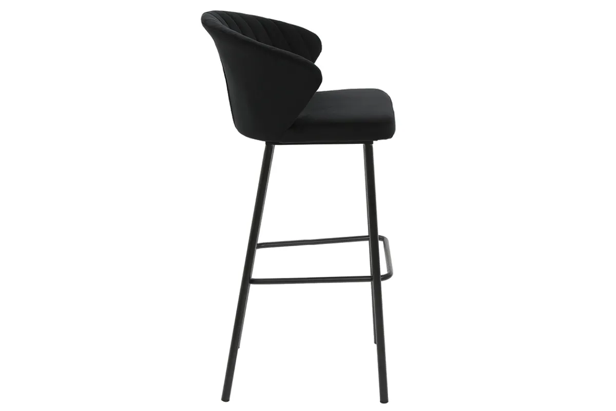 Miliboo Design-Barhocker Samt Schwarz DALLY 78 cm* Barhocker