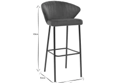 Miliboo Design-Barhocker Samt Schwarz DALLY 78 cm* Barhocker