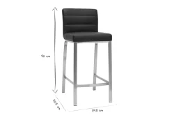 Miliboo Design-Barhocker Schwarz 66 cm TOMY* Barhocker