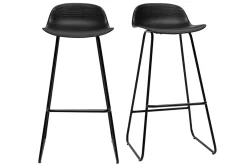 Miliboo Design-Barhocker schwarz 2er-Set ELLA* Barhocker