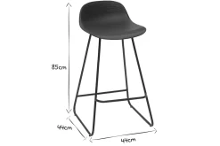 Miliboo Design-Barhocker schwarz 2er-Set ELLA* Barhocker