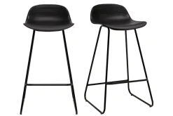 Miliboo Design-Barhocker schwarz (2er-Satz) ELLA* Barhocker
